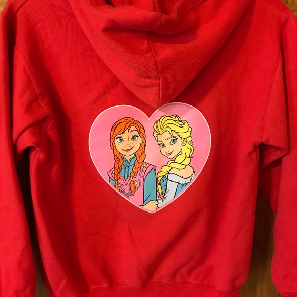 Custom Tees Shirts & Tops Girls Anna And Elsa Zip Up Hoodie Poshmark
